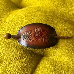 Vintage leather hair piece